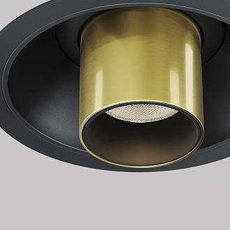 Встраиваемый светильник 3*21,6 см, LED 7W 3000K Maytoni Technical Focus T C140RS-L200-7W3K-BBS черный/латунь, вр 7,5 см