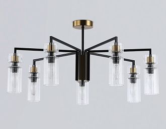 Люстра на штанге **18-35 см, 7*E14*40W, K, Ambrella Light High Light LH56115, черный, латунь