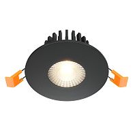 Встраиваемый светильник 9 см, 7W, 3000К, черный, теплый свет, Maytoni Zen DL038-2-L7B, LED, вр 6,5 см
