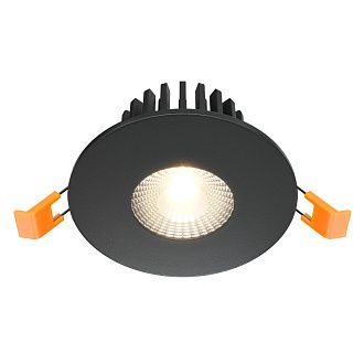 Встраиваемый светильник 9 см, 7W, 3000К, черный, теплый свет, Maytoni Zen DL038-2-L7B, LED, вр 6,5 см