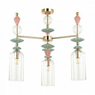 Подвесная люстра диаметр 65 см Odeon Light Bizet 4855/3C Золото