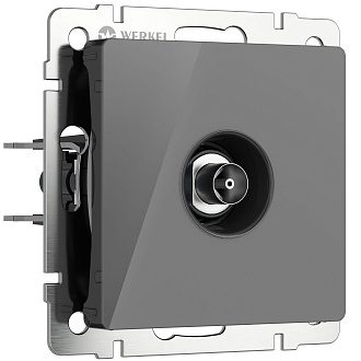 W1183044 ТВ-розетка оконечная, графит акрил Werkel, 4690389197550