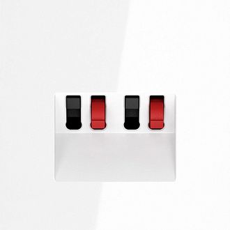 Розетка акустическая встраиваемая Voltum S70 4-местная, белый  пластик  VLS060301