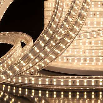 Светодиодная лента Лента светодиодная 220V 18W 180Led 2835 двухрядная IP65 дневной белый, 50 м Elektrostandard