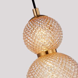 Подвес 13*44-205 см, 1*LED, 7W, 3000K, F-Promo Kiran 4612-1P, латунь