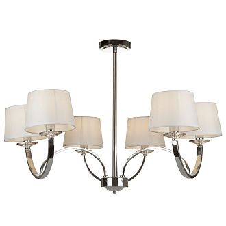 Люстра Tina FR5034PL-06CH, диаметр 78 см, хром-кремовый