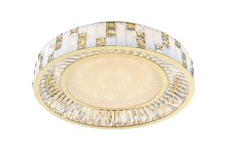 Люстра Ø600 x H150, мм, 144W 3000-6000K, GOLD+CLEAR (Золото + Прозрачный Хрусталь) NewRgy 2896E/144W GOLD+CLEAR
