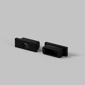 Комплект заглушек (для профиля 22×06) 10 шт., ALM-004-B-EC 642012, 1*2*1 см, Maytoni Led Strip 642012, Черный