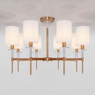 Классическая потолочная люстра 82 см Eurosvet Brielle 60132/8 латунь
