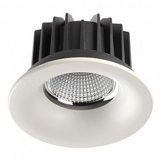Встраиваемый светильник 10 см, 10W, 3000К, NOVOTECH DRUM 357602, белый, вр 7,5 см