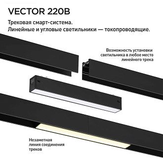 Cветильник  86,8*2,5*3 см, 1*LED*30W, 3000/4000/6000K, Novotech VECTOR PORT 359942, черный,