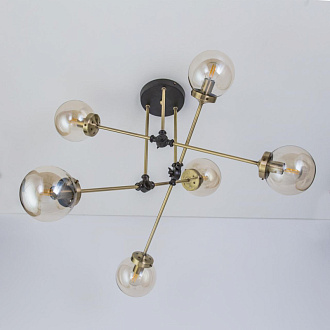 Люстра на штанге Citilux Планета CL105165 Бронза+Венге, диаметр 75 см