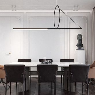 Подвесной светильник SUSPENSION CERCLE ET TRAIT – GRAPHITE SATINE L120 120*45*45 см, 1*LED*25W, 3000K, ImperiumLoft 40.1282-0, Чёрный