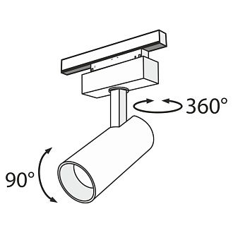 Светодиодный светильник 18W, 3000K, Maytoni Track lamps TR019-2-15W3K-B, черный