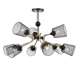 Люстра потолочная 73*44 см, 9*E27 Lumion Abris 8191/9C черный, античная бронза
