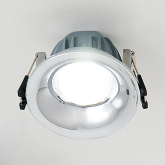 Встраиваемый светильник 8 см, 7W, 3500K Citilux Гамма CLD004NW1 хром, вр 7,5 см