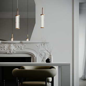 Подвесной светильник 6*6*138 см, *LED, 5W, 3000 Eurosvet Stark 50386/1 LED, латунь