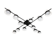 Люстра L1290 x W1290 x H130, мм, 12*15W (180W), BK (Черный) Rilon 5301/12 BK