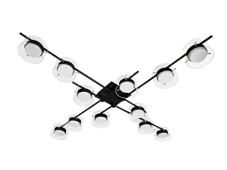 Люстра L1290 x W1290 x H130, мм, 12*15W (180W), BK (Черный) Rilon 5301/12 BK