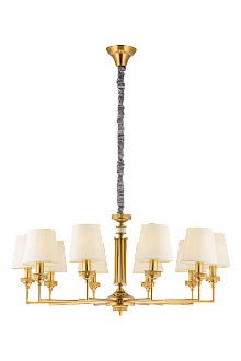 Люстра Ø930 x H430(1500), мм, 10*40W (400W), BRASS(Латунь) NewRgy 8906/10LT BRASS
