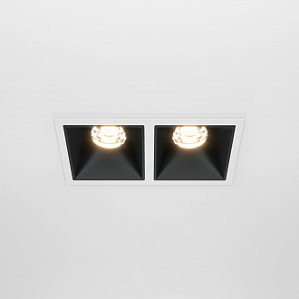Светильник 13 см, 20W, 3000K, Maytoni Downlight Alfa LED DL043-02-10W3K-SQ-WB, белый-черный, вр 5,5*11,5 см