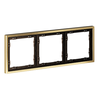 Рамка металлическая на 3 поста, S70 Metal, латунь Voltum VLSM120309