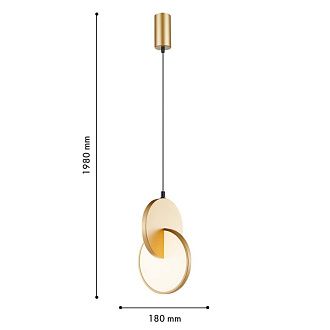 Подвес 17*40,5-198 см, 1*LED, 7W, 3000K, F-Promo Grahan 4608-1P, золотой