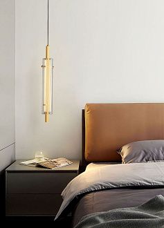 Подвесной светильник *9*50-190 см, 1*LED*6W, 3000K, Lussole Blount LSP-7357, бронзовый