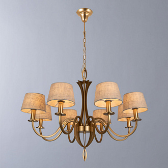 Подвесная люстра Divinare Florence 6819/19 SP-8, диаметр 97 см, матовое золото