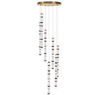 Каскадная люстра 60 см, 210W, 4000K, Odeon Light L-Vision Collier 5455/210L, латунь