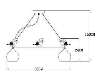 Подвесная люстра Arte Lamp Gemelli A2150SP-5WG, диаметр 62 см, белый с золотом