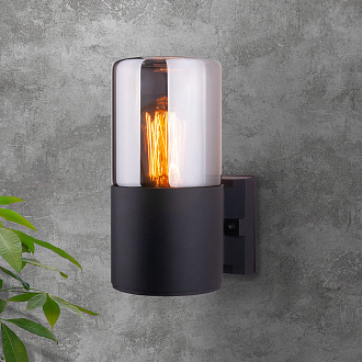 Уличный настенный светильник Roil чёрный/дымчатый плафон IP54 35125/U Elektrostandard