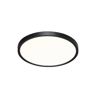Cветильник 30*2,5 см, LED 24W, 3000/4000 К, IP40, белый/черный, пластик Sonex Alfa Black, 7660/24L