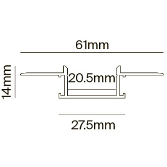 Алюминиевый профиль  Встраиваемый 2000*61*14 мм Maytoni Technical Led Strip ALM011S-2M Серебро, цена за штуку