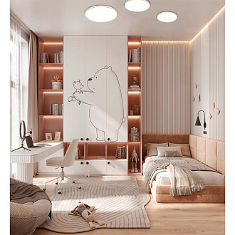 Cветильник 30*2,5 см, LED 24W, 3000/4000 К, IP40, белый, пластик Sonex Alfa White, 7659/24L