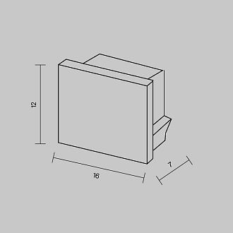 Комплект заглушек (для профиля 16×12) 10 шт., ALM-005-B-EC 642022, 1*2*1 см, Maytoni Led Strip 642022, Черный