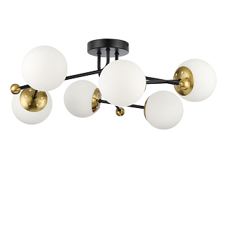 Люстра потолочная 61*23 см, 6*E14 Lumion Melody 6581/6C черный, золотой