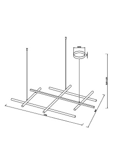 Подвесной светильник 115,6*80*312 см, LED, 80W, 3000К, Maytoni Radiance MOD278PL-L86G3K золото матовое
