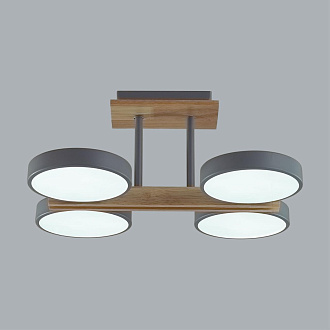Потолочный светильник 33*40*17 см, 1*LED*108W 3000-4000-6000K Lumion Plato 8031/72CL серый, дерево