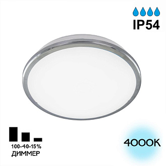 Светильник для ванной, диаметр 28 см, 16W, 4000К CL702161N Citilux ЛУНА, IP54, LED 16W, Хром