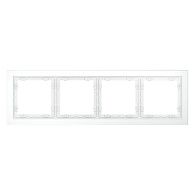 Рамка стеклянная Voltum S70 на 4 поста, белый,матовый,стекло Стекло/пластик матовая VLS110402