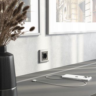 W0011865 Рамка на 1 пост Stark, серебряный матовый Werkel, 4690389194931