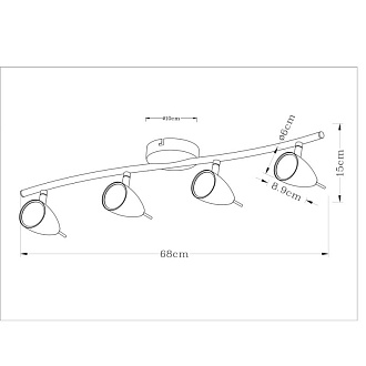 Спот с четырьмя лампами  Arte Lamp A1966PL-4GY REGISTA, серый