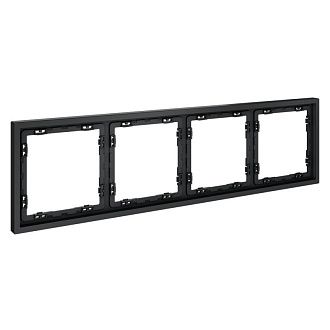 Рамка пластиковая Voltum S70 на 4 поста, графит пластик Soft touch VLS100407