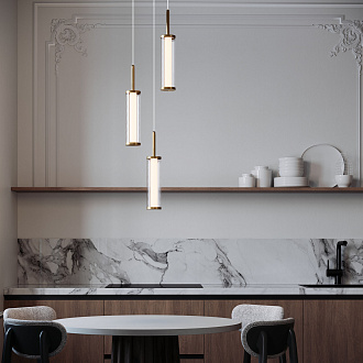 Подвесной светильник 25*25*135 см, *LED, 13W, 3000 Eurosvet Stark 50386/3 LED, латунь