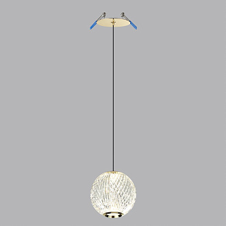 Подвес 11*11*263,5 см, 1 LED*5W, 4000 К, Odeon Light Crystal, золотой 5008/5LA