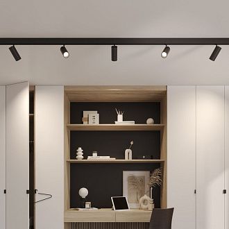 Трековый светильник низковольтный диммируемый 5.5 см, 18W, 3000-6000K, Novotech Flum 359690, черный