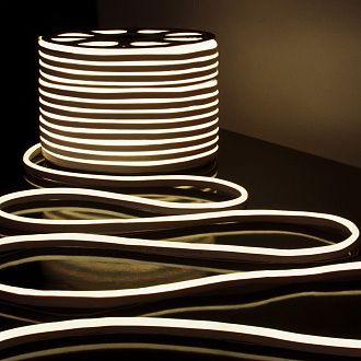 Светодиодный гибкий неон Гибкий неон 220V 9,6W 120Led 2835 IP67 односторонний дневной белый, 50 м Elektrostandard