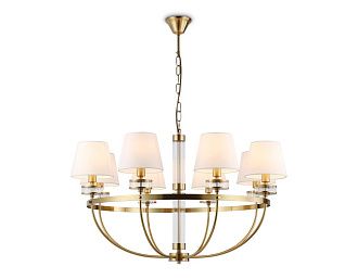 Подвесная люстра с абажурами **99- см, 8*E14*40W, K, Ambrella Light High Light LH71253, латунь