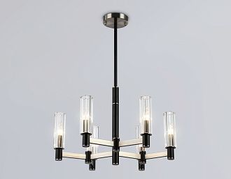 Люстра на штанге **38-76 см, 6*E14*40W, K, Ambrella Light High Light LH55501, черный, сатин
